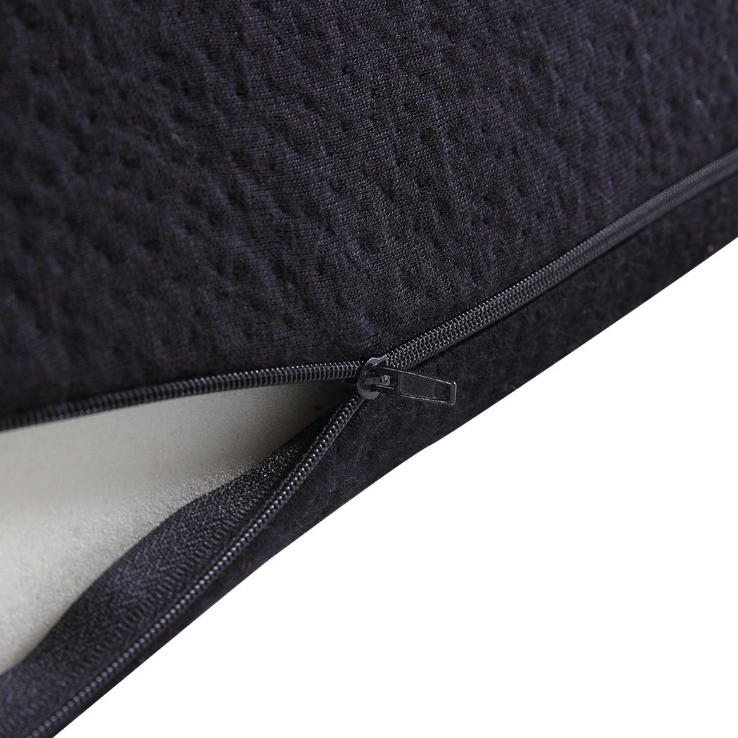 Cool Gel Memory Foam Bed Wedge Pillow with a black bamboo fiber cover, designed for neck and back support, showcasing its unique wedge shape.