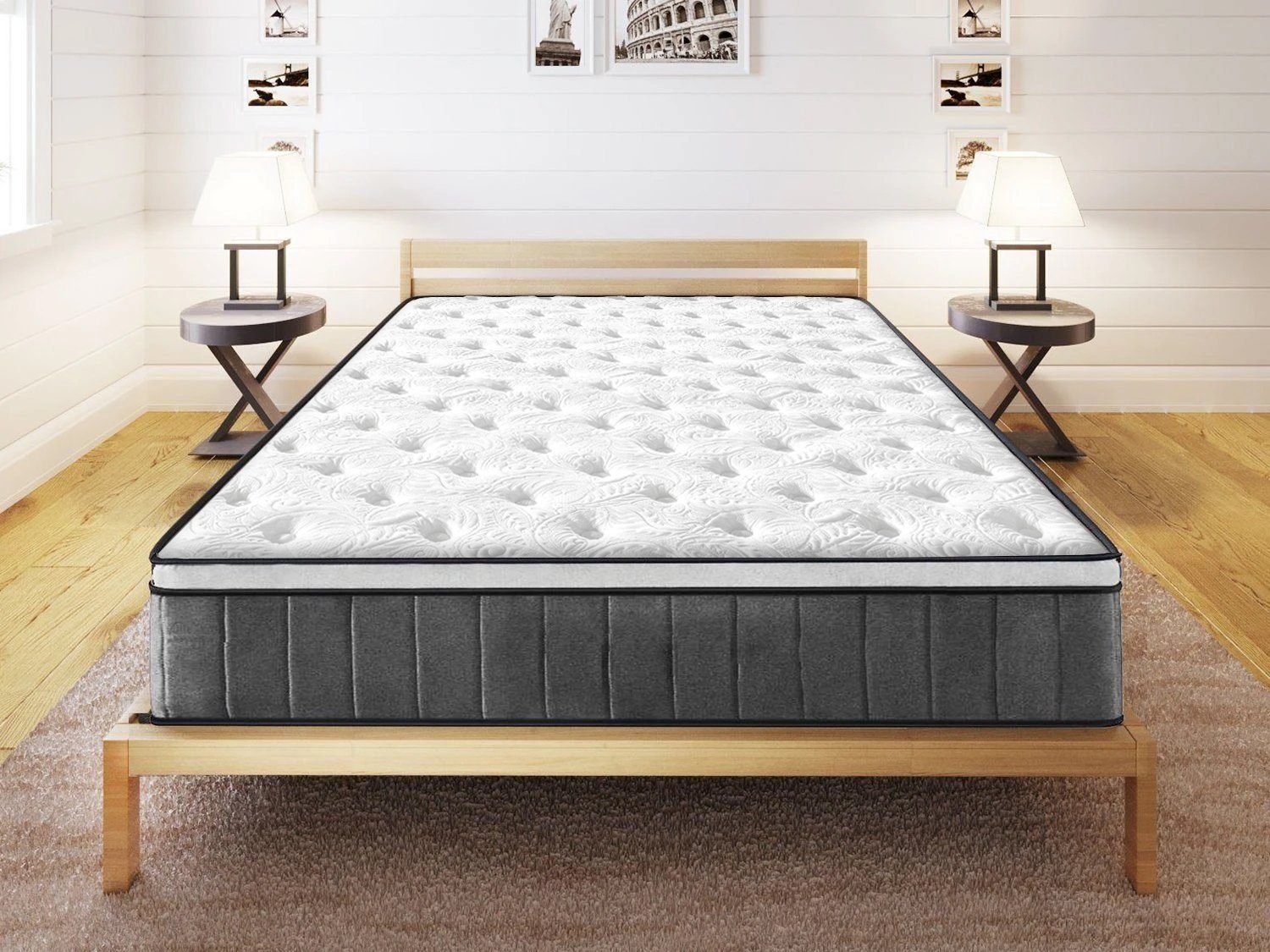 Cooling Gel Hepta-Zone Hybrid Tri-Foam Spring Euro Mattress showcasing its luxurious design and comfort features.