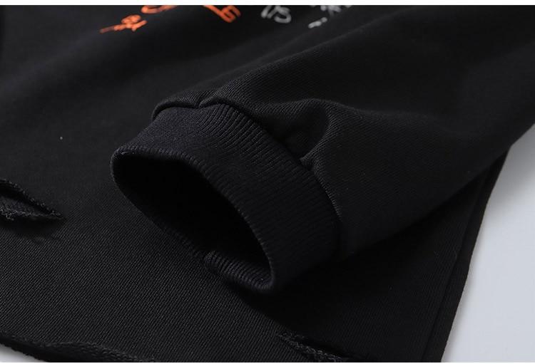 Colorful Drawstring Punk Robot Print Hoodie for men, featuring a vibrant design and loose fit, perfect for casual streetwear.