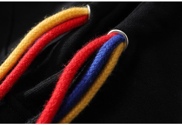 Colorful Drawstring Punk Robot Print Hoodie for men, featuring a vibrant design and loose fit, perfect for casual streetwear.