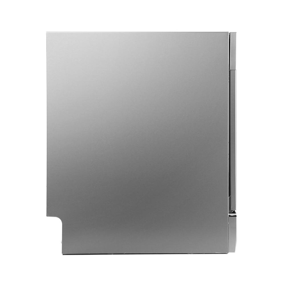 Comfee Benchtop Dishwasher in silver color, showcasing its compact design and LED display.