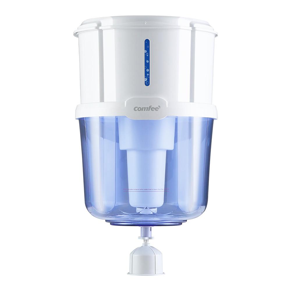 Comfee Water Purifier Dispenser with a 15L capacity, featuring a removable lid and eco-friendly design, ideal for clean water access.