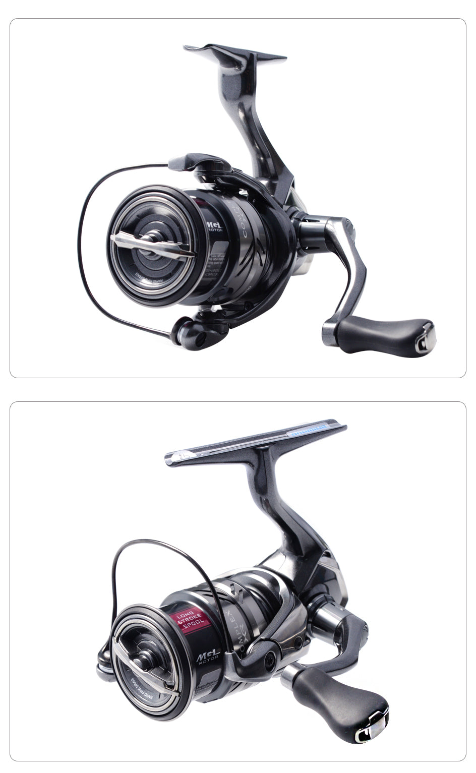 COMPLEX XR 2500/2500HG fishing reel with CI4+ body and HAGANE technology, showcasing its sleek design and advanced features.