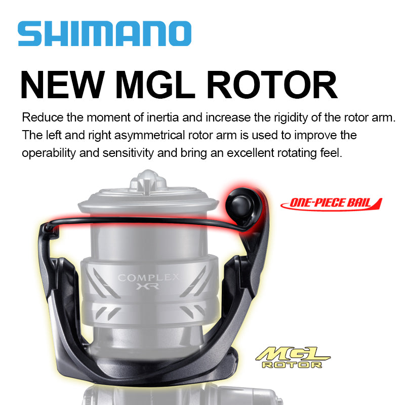 COMPLEX XR 2500/2500HG fishing reel with CI4+ body and HAGANE technology, showcasing its sleek design and advanced features.