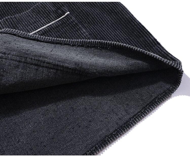 Corduroy V-Neck Punk Letter Embroidery Jacket in black and purple, showcasing its stylish design and embroidery details.