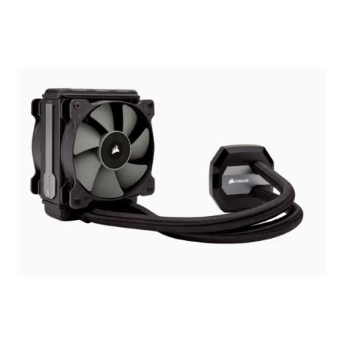 CORSAIR H80i v2 120mm Liquid CPU Cooler with dual fans and RGB lighting, designed for high-performance cooling.