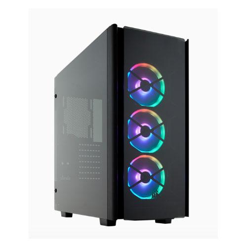 Corsair Obsidian 500D RGB SE ATX Mid Tower Case with RGB fans and tempered glass panels.