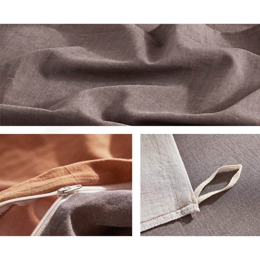 Cosy Club Quilt Cover Set in earthy pumpkin color, showcasing soft texture and two-tone design, perfect for king-sized beds.