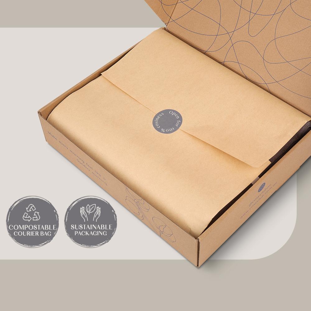 Cosy Club Quilt Cover Set in earthy pumpkin color, showcasing soft texture and two-tone design, perfect for king-sized beds.