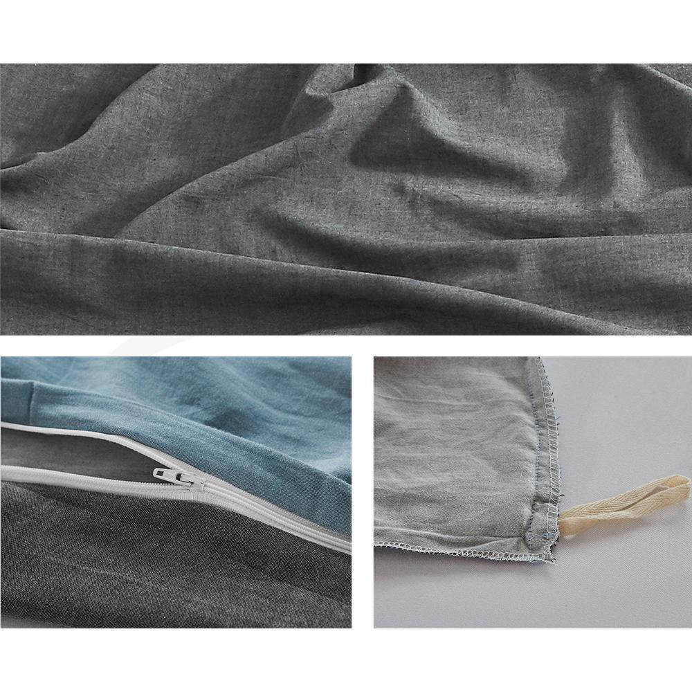 Cosy Club Cotton Sheet Set in Dark Blue, featuring a soft texture and two-tone design, perfect for queen-sized beds.