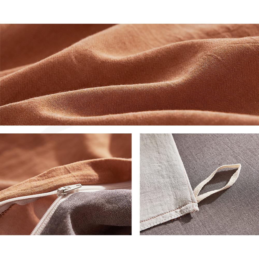 Cosy Club Cotton Sheet Set in orange brown, featuring a soft texture and two-tone design, perfect for a cozy bedroom.