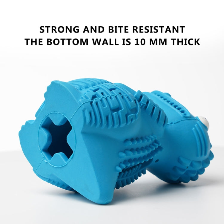 A vibrant crocodile-shaped pet toy made of durable rubber, designed for dogs to chew and play with, featuring grooves for dental cleaning.