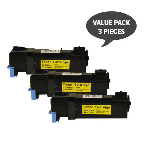 CT201635 CP305 Yellow Generic Toner Cartridge set of 3, featuring premium quality and vibrant yellow color for laser printers.