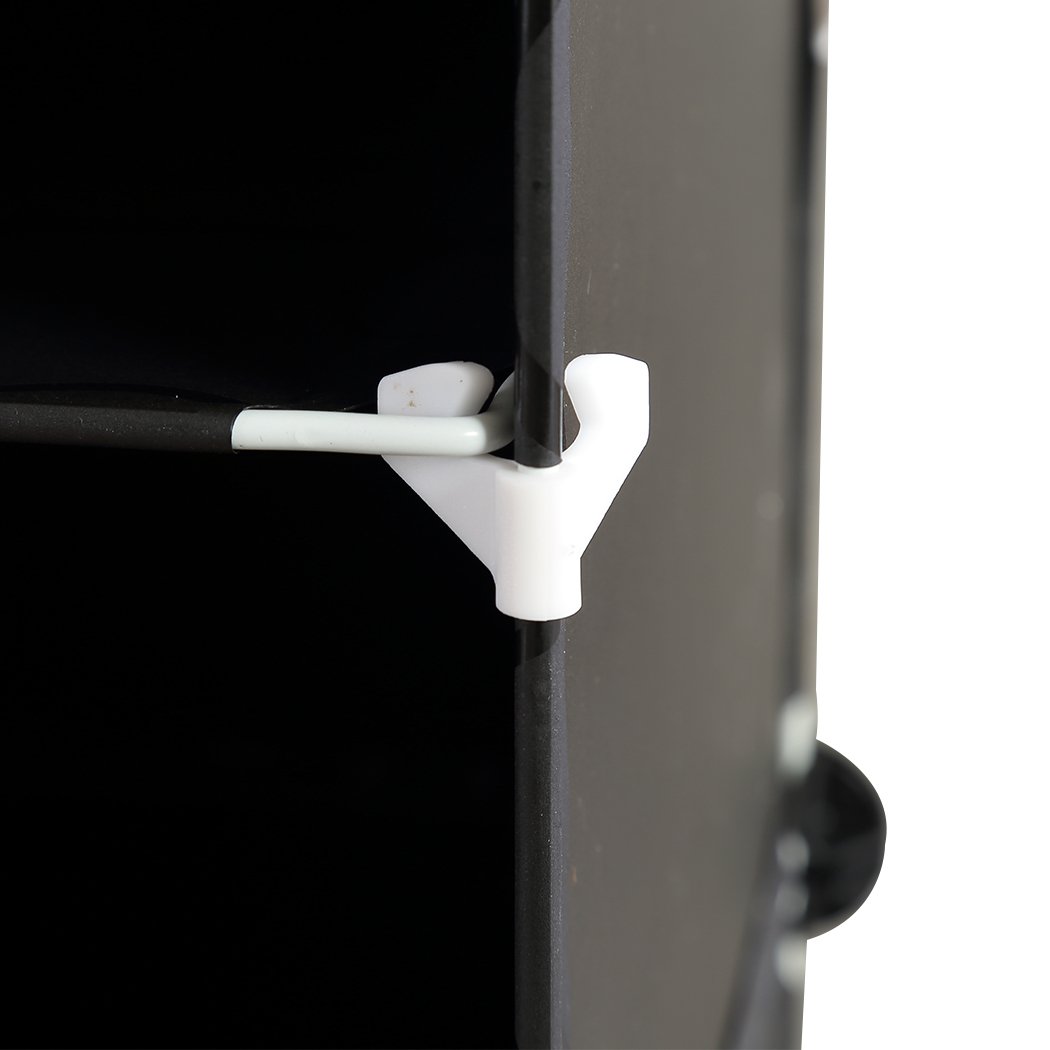 Cube Cabinet Shoe Storage with transparent cover and stackable design, featuring 8 tiers and a bonus hook rack for keys and accessories.