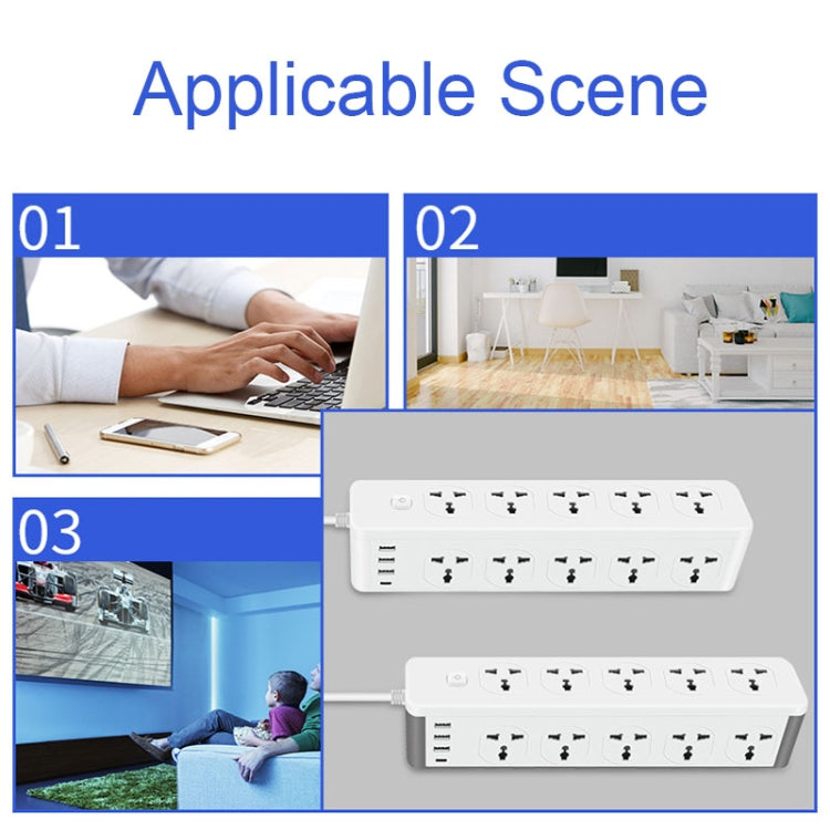 D15 2m 3000W vertical socket with 10 plugs, PD, and 3 USB ports, featuring a child protection safety door and durable design.