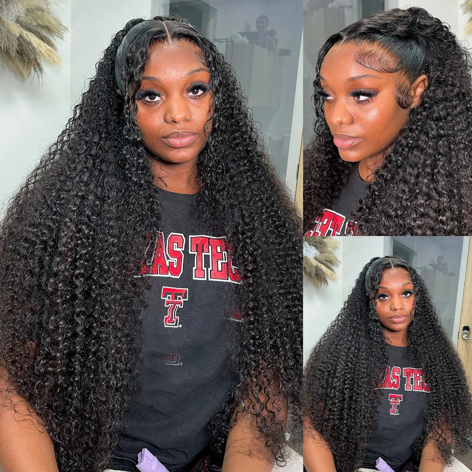 Deep Wave Human Hair Bundles showcasing curly texture in 26 and 28 inches, perfect for Brazilian weaving.