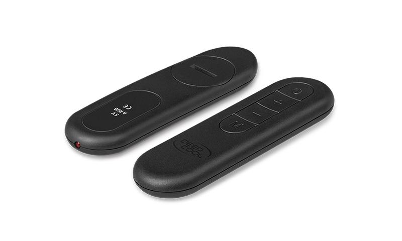 DEEPCOOL A-RGB Controller with remote and receiver unit, designed for easy RGB lighting control.