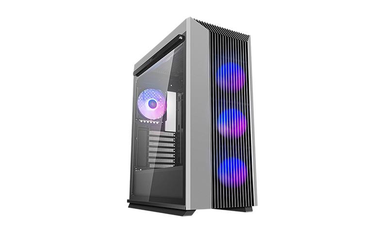 DEEPCOOL CL500 4F-AP High Airflow Mid-Tower ATX Case with mesh front panel and A-RGB fans, showcasing its sleek design and functionality.