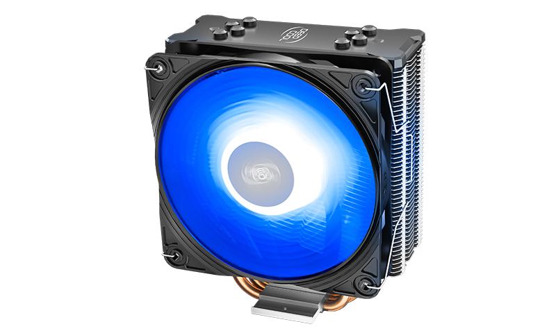 DEEPCOOL Gammaxx GTE V2 RGB CPU Cooler with dark top cover and RGB fan, designed for Intel processors.