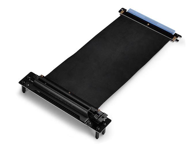 DEEPCOOL PEC 300 PCI-E x16 Black Extender Ribbon Riser Cable showcasing its flexible design and high-quality connectors.