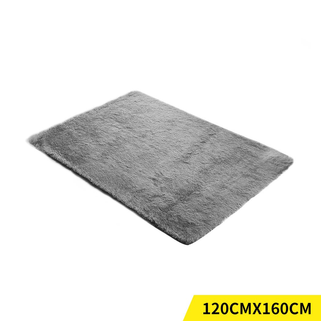 Designer Soft Shag Shaggy Floor Confetti Rug in grey, showcasing its plush texture and stylish design, perfect for home decor.