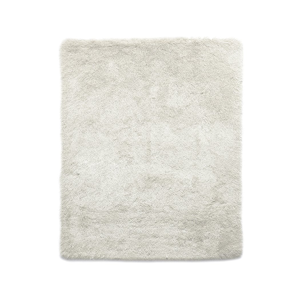 Designer Soft Shag Shaggy Floor Confetti Rug in cream color, showcasing its plush texture and non-slip silicone bottom.