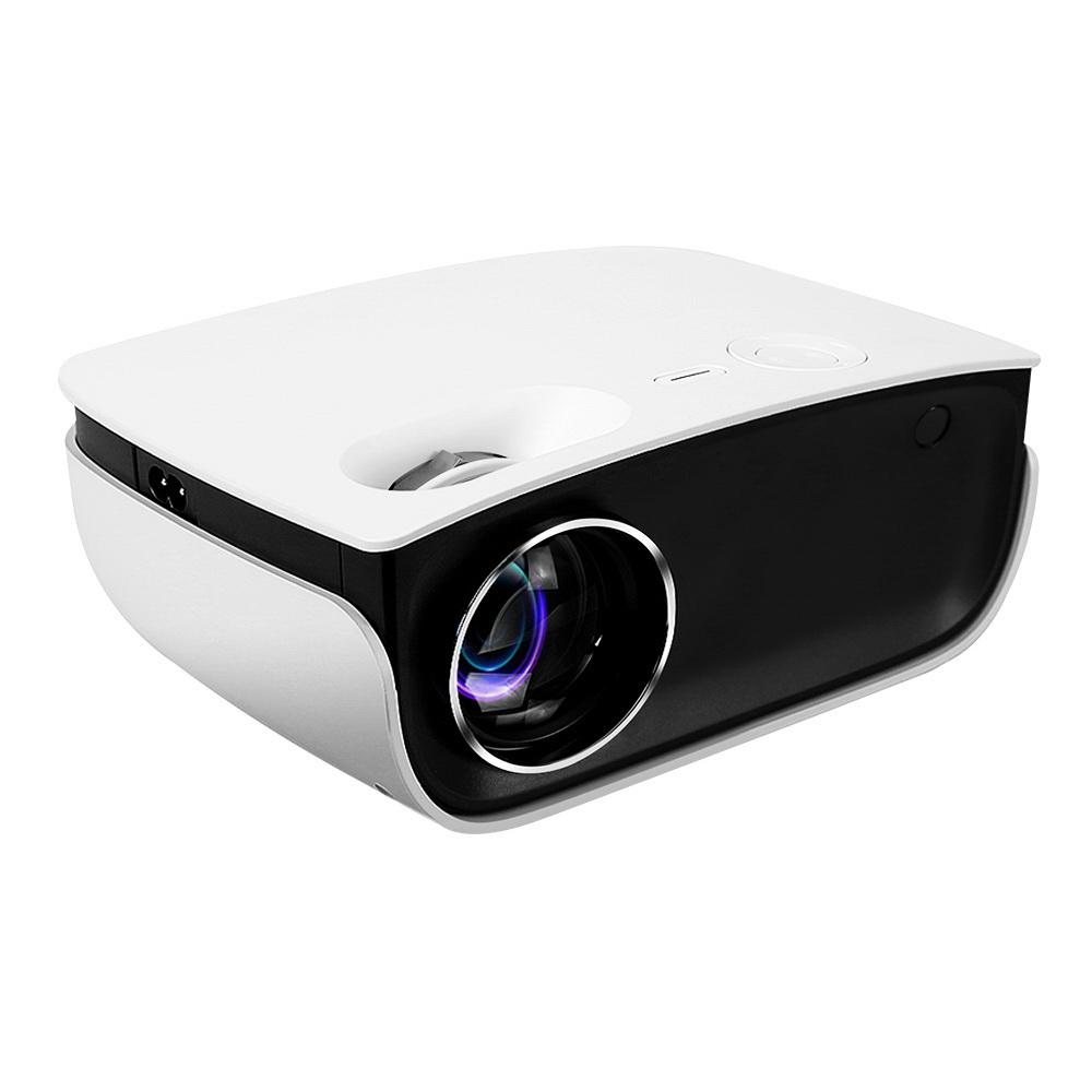 Devanti Mini Video Projector showcasing its sleek design and connectivity ports, ideal for portable HD entertainment.