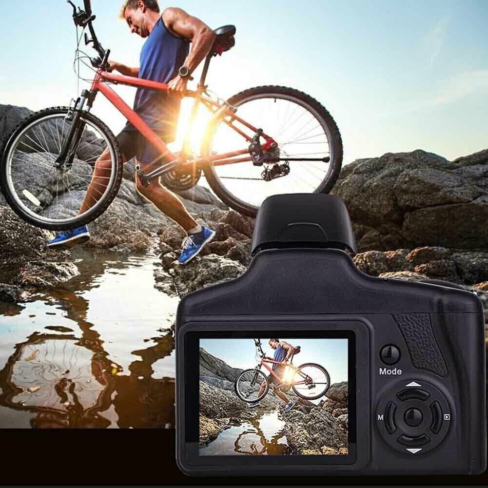 Digital Camera with 3.0 Inch TFT LCD Screen, 16X Zoom, and 16MP HD resolution, showcasing its sleek design and features.