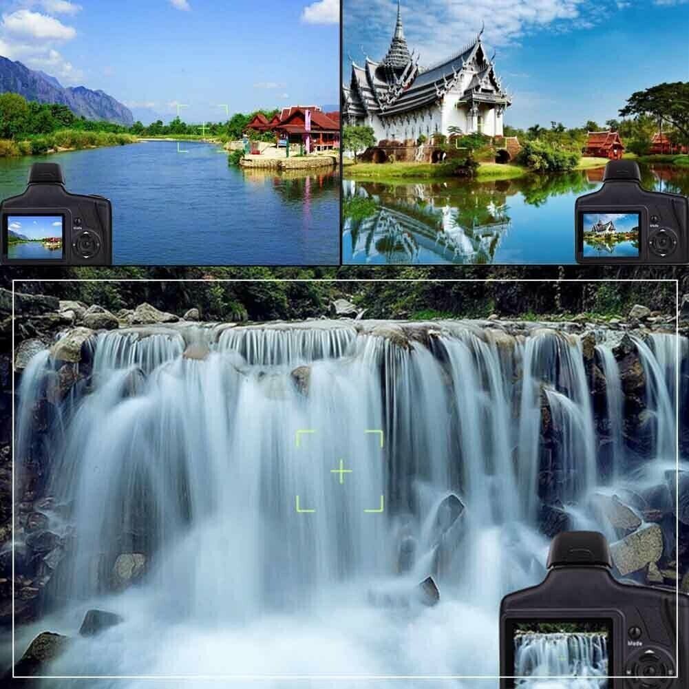 Digital Camera with 3.0 Inch TFT LCD Screen, 16X Zoom, and 16MP HD resolution, showcasing its sleek design and features.