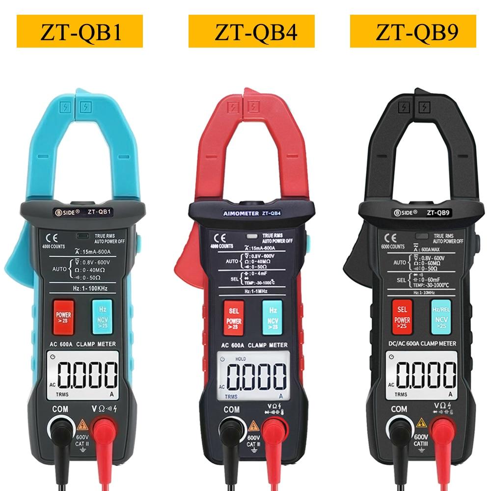 Digital Clamp Meter 600A with True RMS and smart plier design, featuring a digital display and various measurement functions.