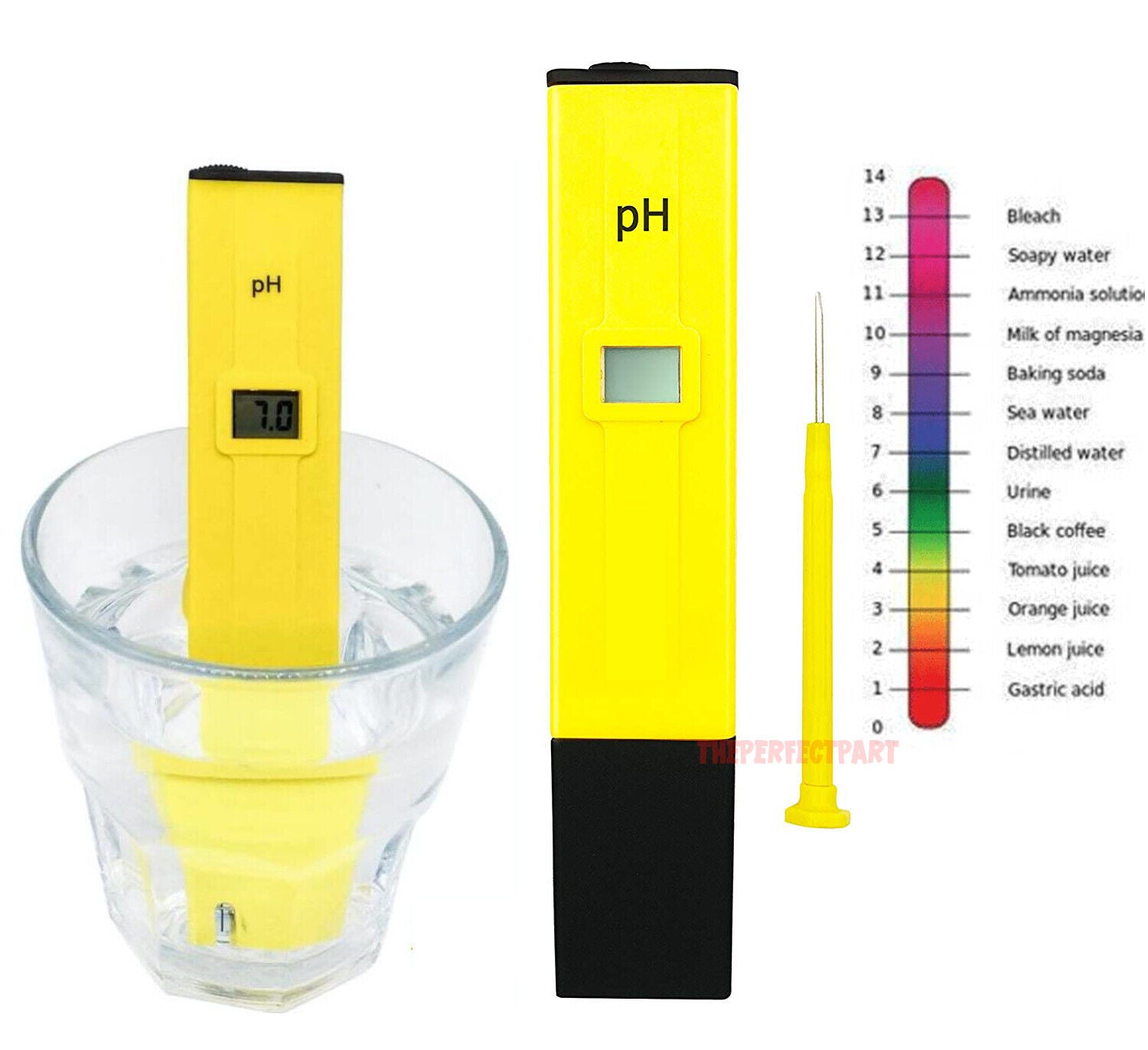 Digital Electric PH Meter LCD Tester designed for hydroponics and aquarium water testing, featuring a compact design and LCD display.