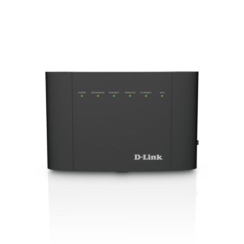 D-LINK DSL-3785 Modem Router with dual antennas and sleek design.
