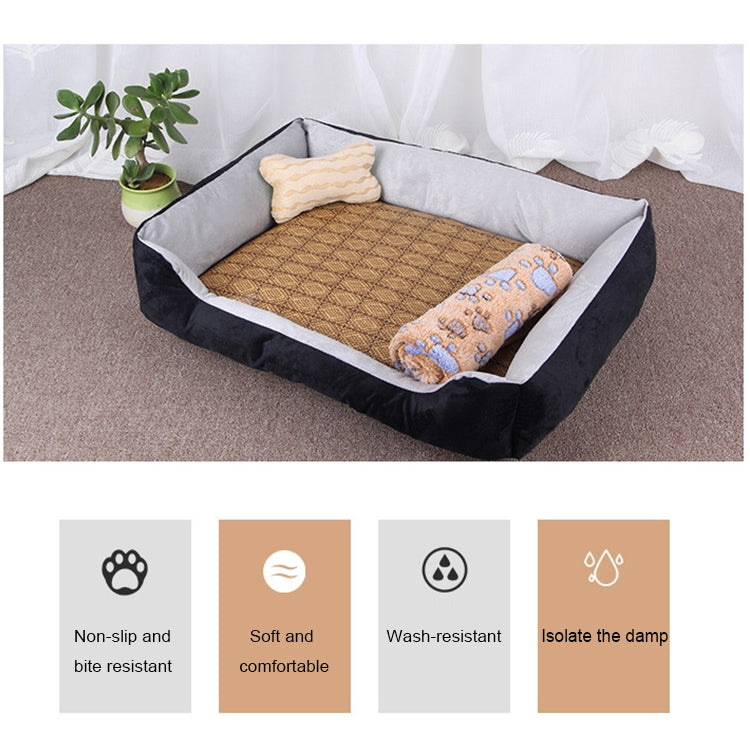 A cozy Dog Bone Pattern Big Soft Warm Kennel Mat for pets, featuring a soft surface and durable design, perfect for dogs and cats.