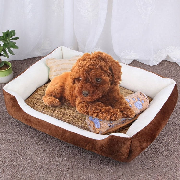 A large, soft pet mat featuring a dog bone pattern, designed for comfort and warmth, suitable for dogs and cats.