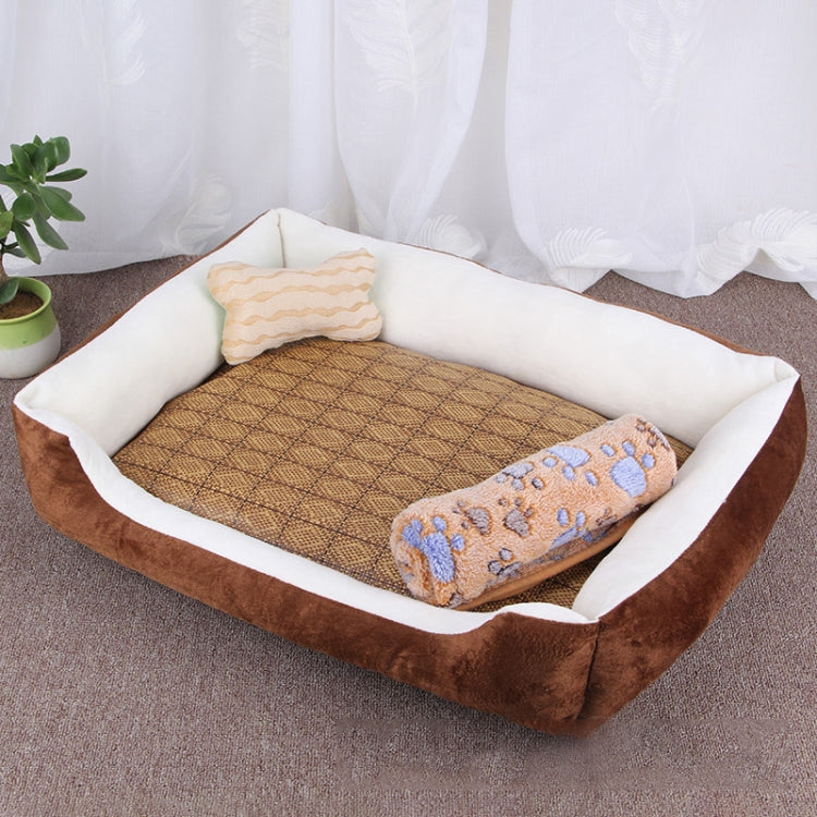 A large, soft pet mat featuring a dog bone pattern, designed for comfort and warmth, suitable for dogs and cats.