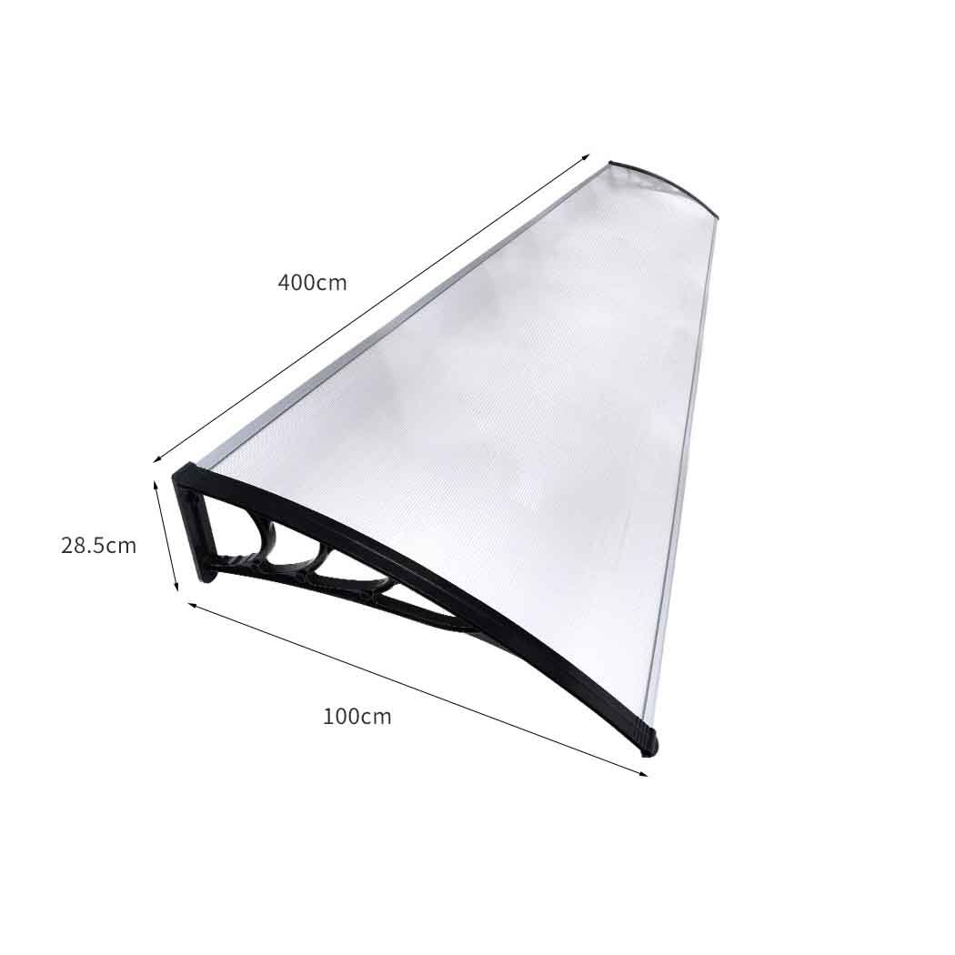 Stylish Door Window Awning providing UV protection and rain cover, featuring a curved design and durable materials.