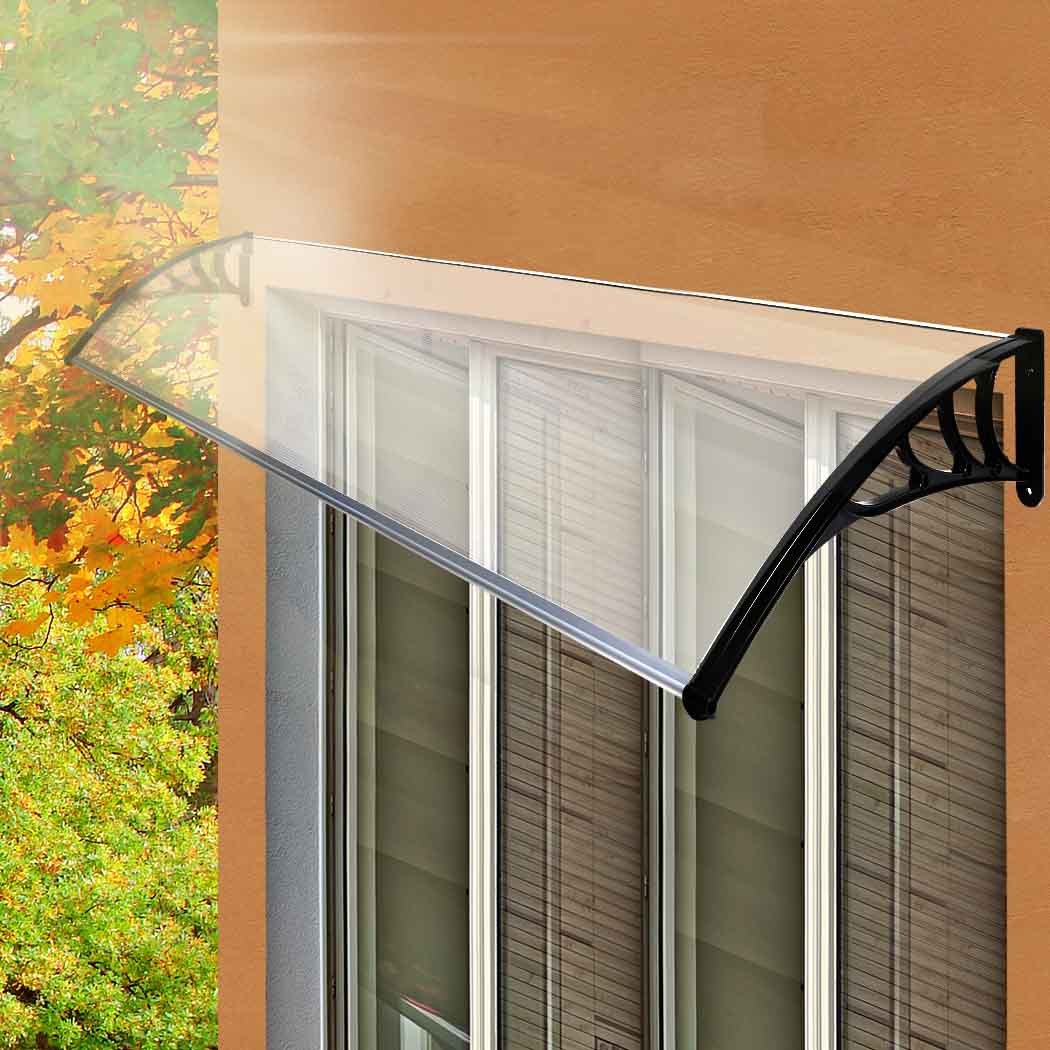 Stylish Door Window Awning providing UV protection and rain cover, featuring a curved design and durable materials.