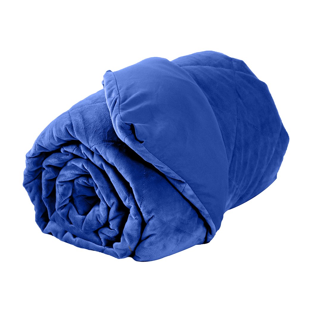 DreamZ 11KG Adults Size Anti Anxiety Weighted Blanket in blue, featuring a 5-layer design and removable zipped cover.