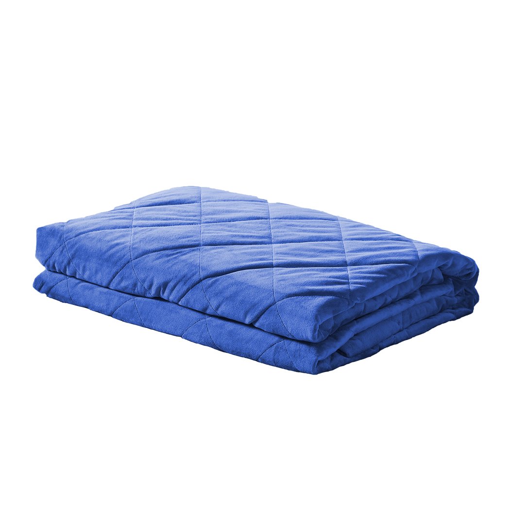 DreamZ 2KG Kids Anti Anxiety Weighted Blanket in blue, featuring a soft cotton cover and glass bead filling for comfort and relaxation.
