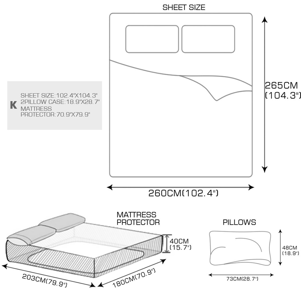 DreamZ 4 Pcs Natural Bamboo Cotton Bed Sheet Set in King size, featuring a bluish-grey color and luxurious soft sateen finish.