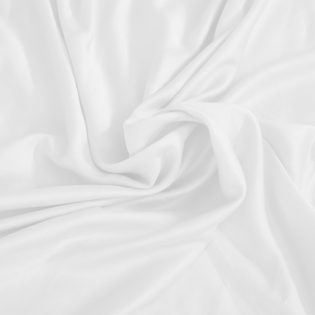 DreamZ 4 Pcs Natural Bamboo Cotton Bed Sheet Set in King size, featuring a soft white finish and luxurious bamboo-cotton blend.