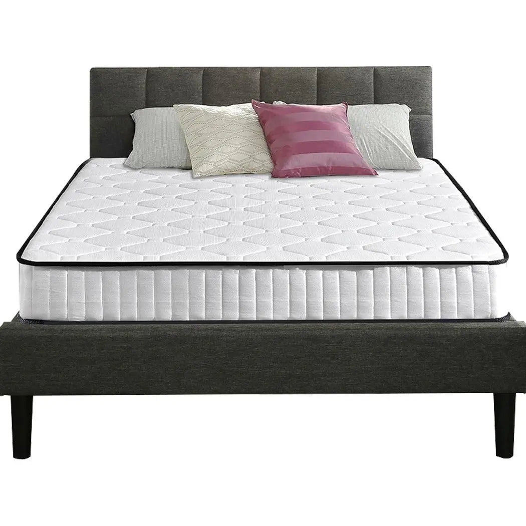 DreamZ 5 Zoned Pocket Spring Bed Mattress in Queen Size with a breathable bamboo fabric cover and gel-infused comfort layer.
