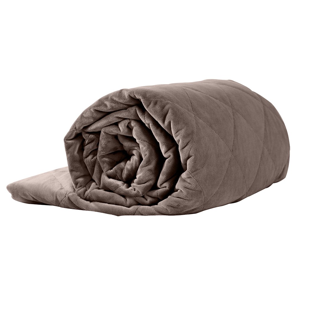 DreamZ 5KG Anti Anxiety Weighted Blanket in mink color, showcasing its soft texture and cozy design.
