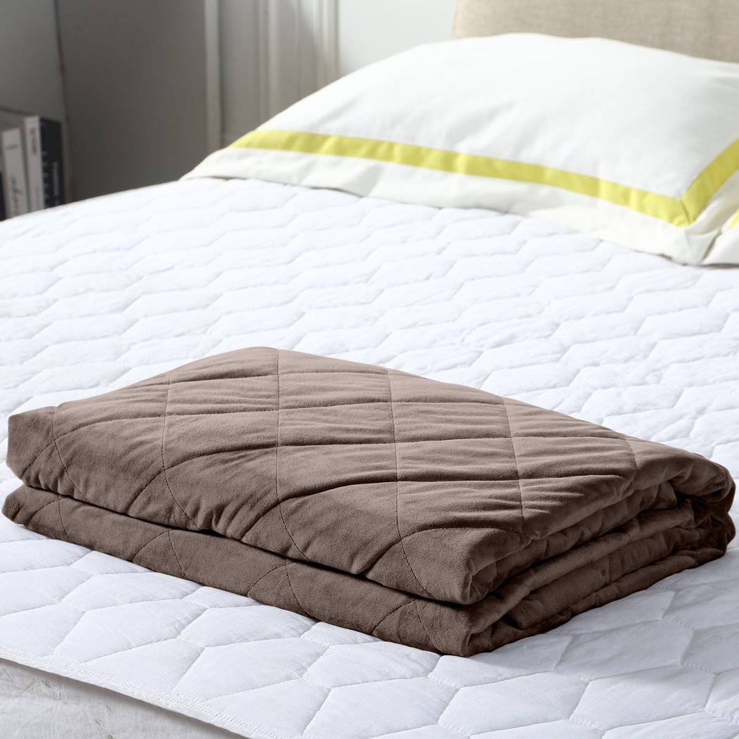 DreamZ 5KG Anti Anxiety Weighted Blanket in mink color, showcasing its soft texture and cozy design.