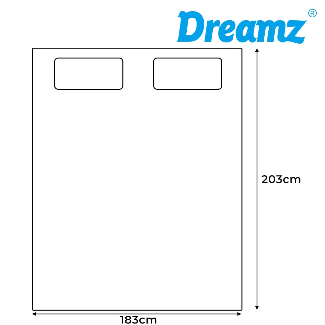 Dreamz Bamboo Pillowtop Mattress Topper Protector in white, showcasing its plush and soft texture, designed for comfort and cooling.