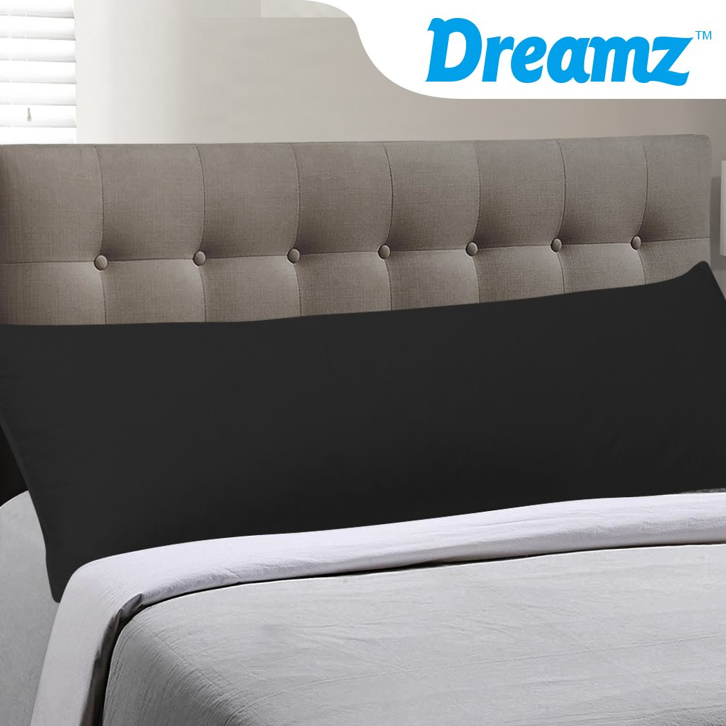 DreamZ Body Full Long Pillow in luxurious cotton, designed for maternity and pregnancy support, featuring a removable zip-off cover.