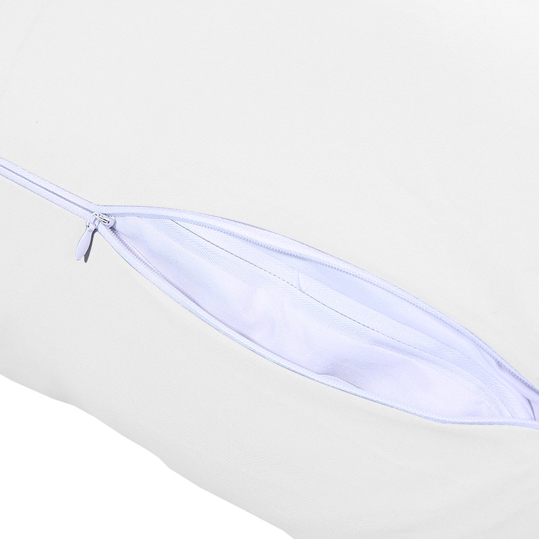 DreamZ Body Full Long Pillow in luxurious cotton, designed for maternity and pregnancy support, featuring a removable zip-off pillowcase.
