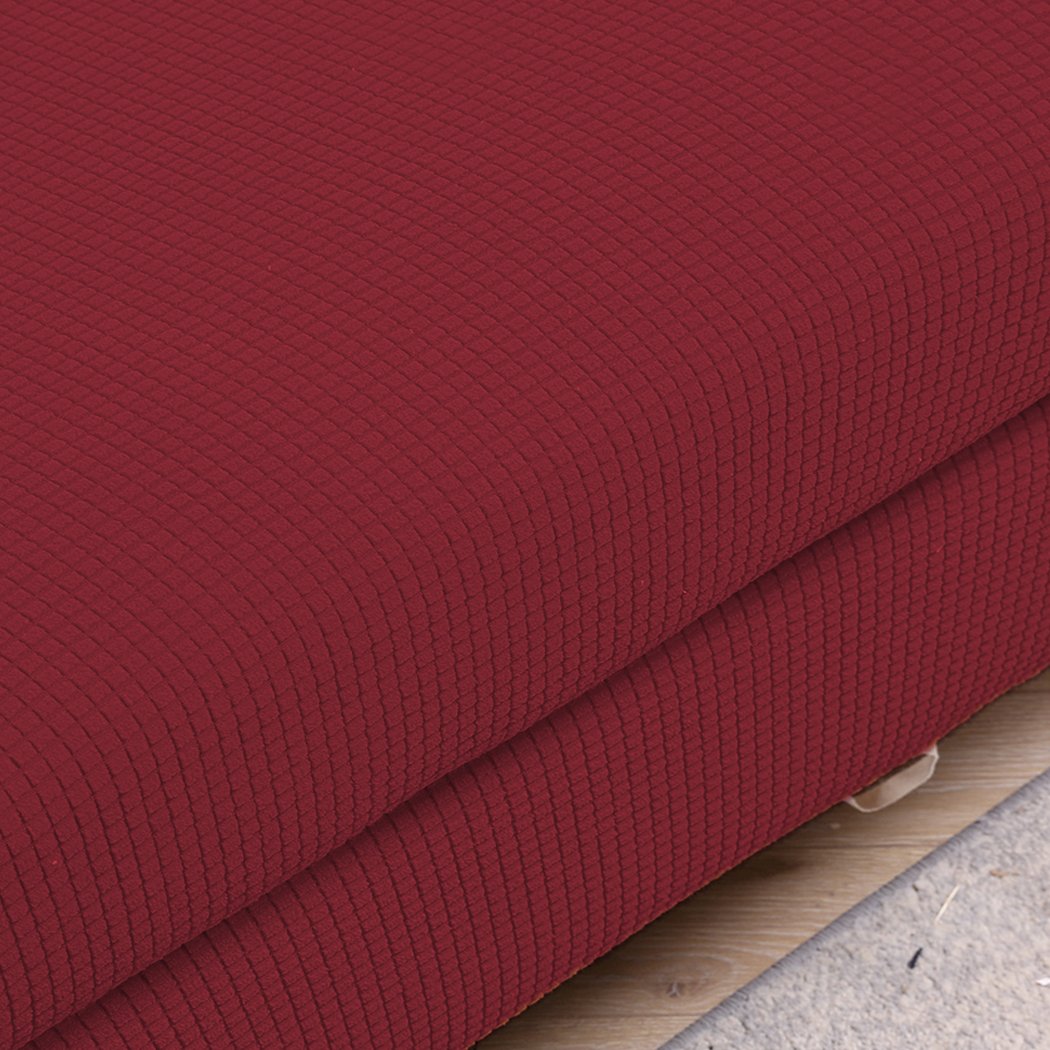 DreamZ Couch Sofa Seat Covers in wine color, designed for 2-seater sofas, showcasing a stretchable and comfortable fit with well-stitched edges.