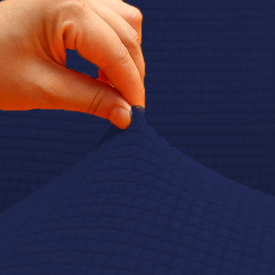 DreamZ Couch Sofa Seat Covers in navy color, designed for 2-seater sofas, showcasing high stretch material and well-stitched edges.