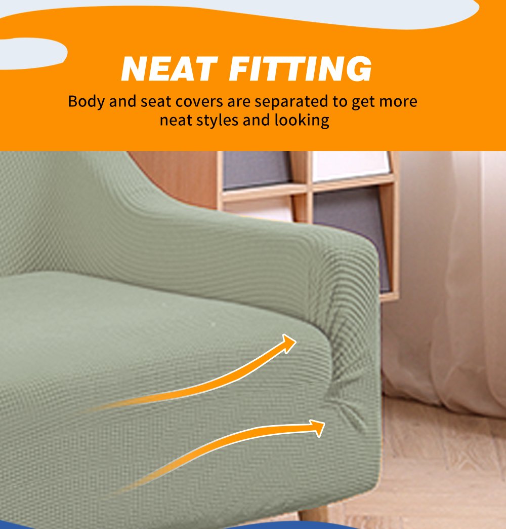 DreamZ Couch Stretch Sofa Lounge Cover Protector Slipcover for 2 Seater in khaki color, showcasing its soft texture and well-stitched edges.